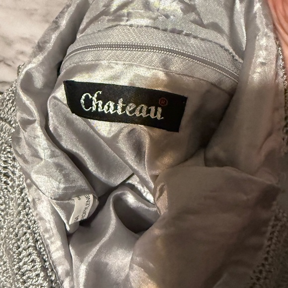 Elegant Silver Beaded Crocheted Women's Bag - Picture 6 of 9